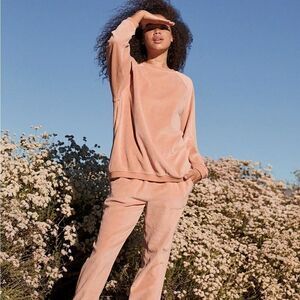 Aerie  tracksuit: ‘real obsessed’ pink velour L